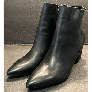 Comfortview Maxton Black Leather Ankle Boots Women's Size 11